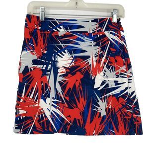 Loudmouth Ladies Golf Skort SIZE 0 Icicles Patriotic Red White Blue Pickleball